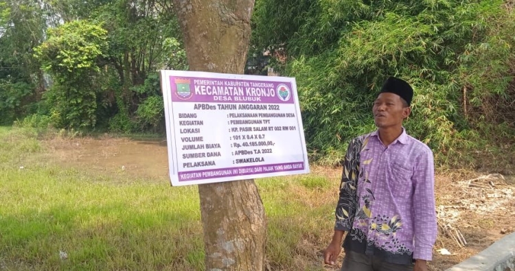 Warga Senang Terlaksananya Proyek Betonisasi dan TPT di Kp. Pasir Salam Desa Blukbuk